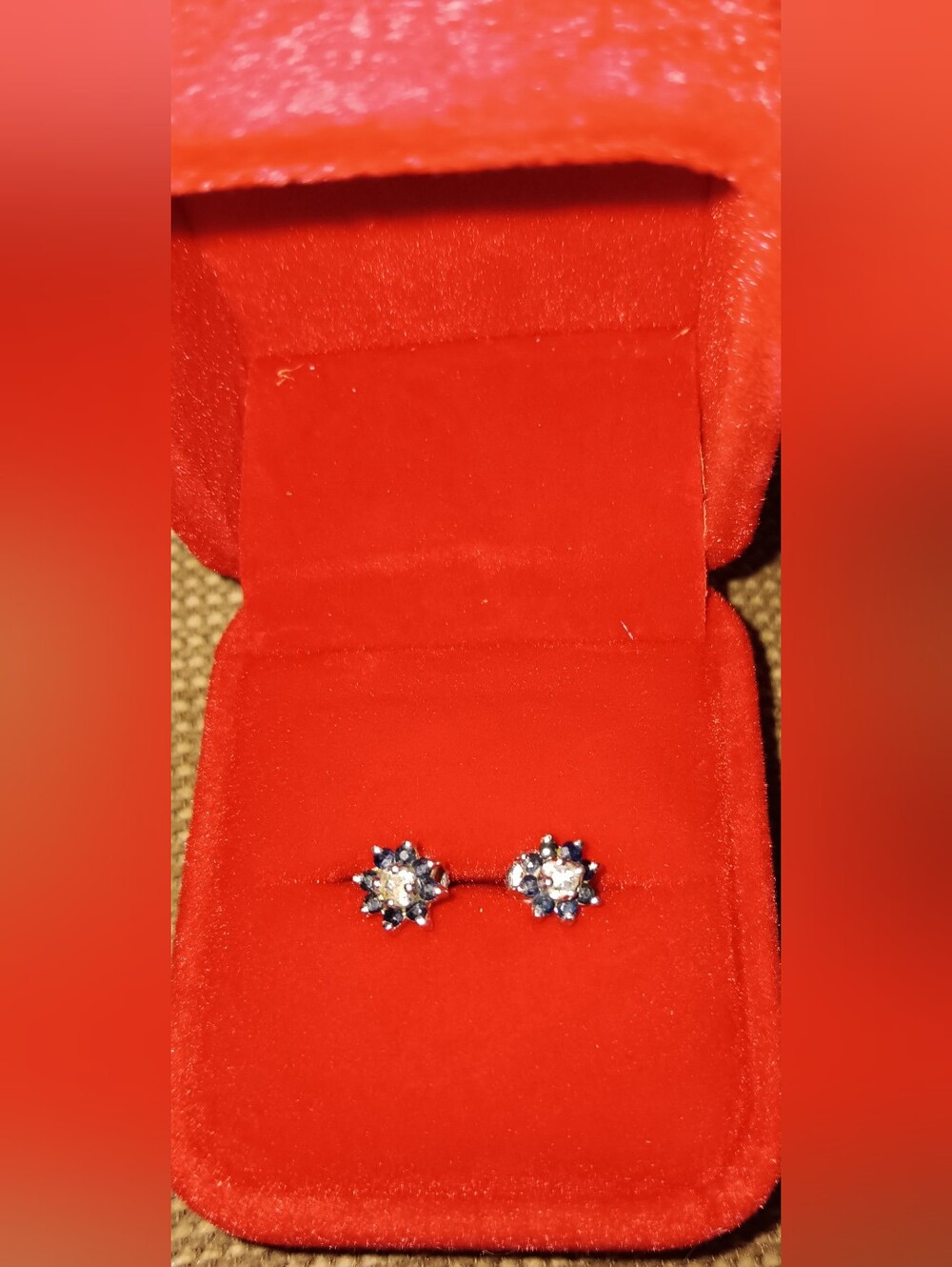 14k Blue Saphire Earings